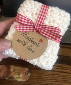 100% Cotton Washcloth Hand Knit - Set of Two (2)